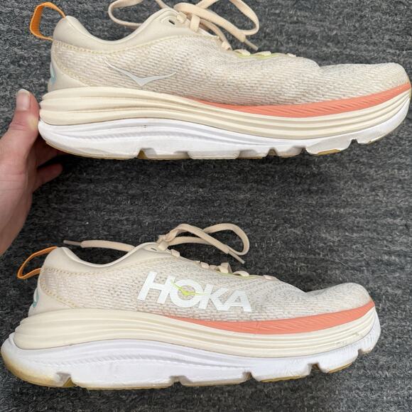 Hoka One One Gaviota 5 Sneakers Women 8.5D Women 1134270 Beige Pink Run Jog Gym - Picture 7 of 13